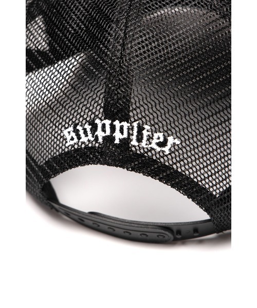 SUPPLIER（サプライヤー）の「メッシュキャップ｜Cross Leather Patch Mesh Cap｜SUPPLIER（キャップ・メンズ・ブラック・FREE）」の6枚目の写真