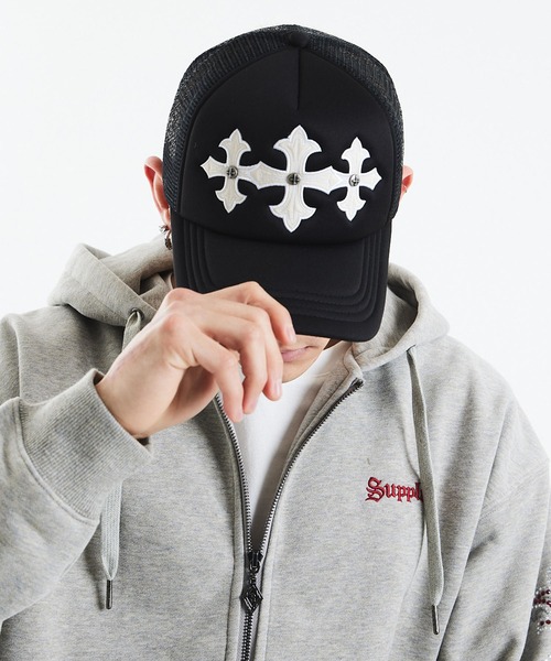 SUPPLIER(サプライヤー)の「メッシュキャップ|Cross Leather Patch Mesh Cap|SUPPLIER(キャップ・メンズ・ブラック・FREE)」の10枚目の写真
