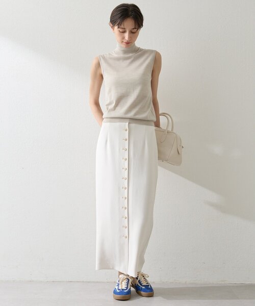 Whim Gazette（ウィムガゼット）の「Wクロスボタンスカート（スカート・レディース・オフホワイト/ブラック・38/36）」の17枚目の写真
