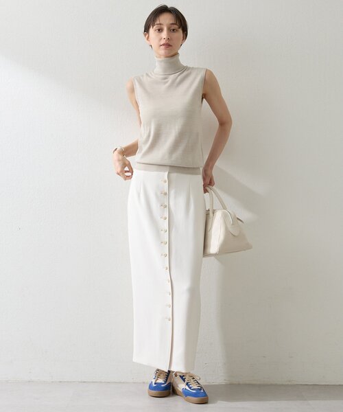 Whim Gazette（ウィムガゼット）の「Wクロスボタンスカート（スカート・レディース・オフホワイト/ブラック・38/36）」の11枚目の写真