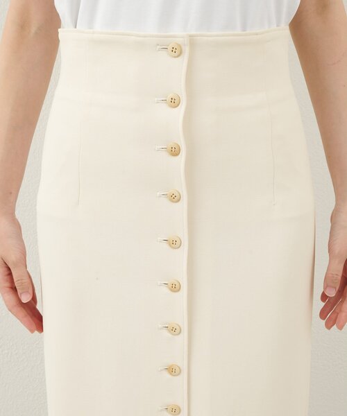 Whim Gazette（ウィムガゼット）の「Wクロスボタンスカート（スカート・レディース・オフホワイト/ブラック・38/36）」の4枚目の写真