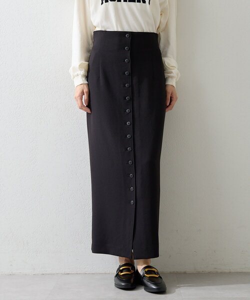 Whim Gazette（ウィムガゼット）の「Wクロスボタンスカート（スカート・レディース・オフホワイト/ブラック・38/36）」の15枚目の写真