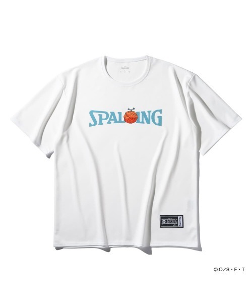 SPALDING(スポルディング)の「【SPALDING/スポルディング】Tシャツ ONE PIECE メラメラの実 ロゴ/吸水速乾機能・UVカット機能・アニメ半袖Tシャツ(Tシャツ/カットソー・メンズ・ホワイト/オレンジ/ブラック・MEDIUM/LARGE)」の4枚目の写真