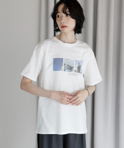 amini(アミニ)の「プリントTシャツ アソート(Tシャツ/カットソー・レディース・ホワイト系1/ホワイト系2/ホワイト系3/ブラック系2/ブラック系1/ブラック系3・MEDIUM)」の3枚目の写真