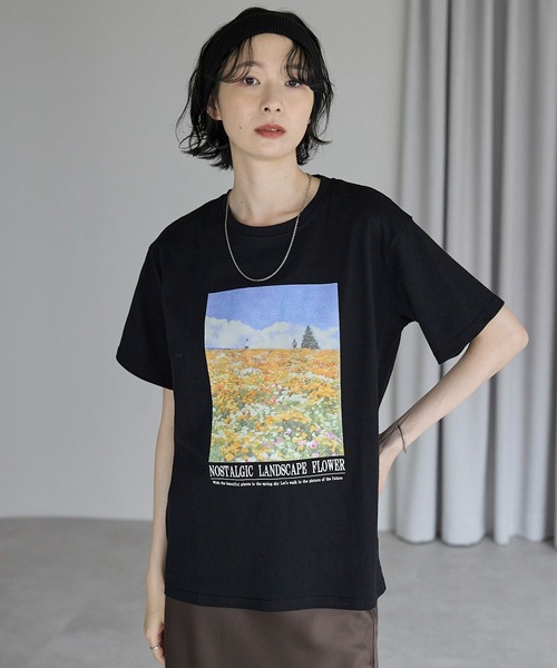 amini(アミニ)の「プリントTシャツ アソート(Tシャツ/カットソー・レディース・ホワイト系1/ホワイト系2/ホワイト系3/ブラック系2/ブラック系1/ブラック系3・MEDIUM)」の4枚目の写真