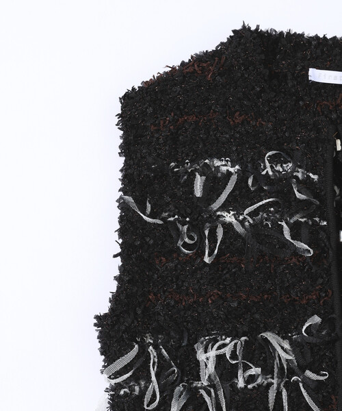 Firsthand（ファーストハンド）の「Firsthand/ファーストハンド 異素材フリンジニットベスト / ボーダーニット ジレ（ベスト・レディース・レッド/ベージュ/ブラック・FREE）」の19枚目の写真