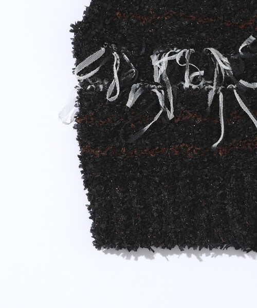 Firsthand（ファーストハンド）の「Firsthand/ファーストハンド 異素材フリンジニットベスト / ボーダーニット ジレ（ベスト・レディース・レッド/ベージュ/ブラック・FREE）」の20枚目の写真