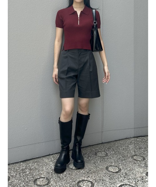 MOUSSY（マウジー）の「【25年AW新作】CENTER PRESS ハーフパンツ（その他パンツ・レディース・ブラック系その他/チャコールグレー・1/2）」の17枚目の写真