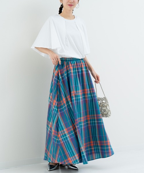 refinedworks（リファインドワークス）の「【refinedworks】二の腕カバー！フレア袖プルオーバー（Tシャツ/カットソー・レディース・ホワイト/チャコールグレー・FREE）」の13枚目の写真