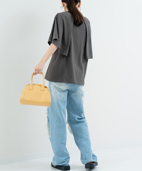 refinedworks（リファインドワークス）の「【refinedworks】二の腕カバー！フレア袖プルオーバー（Tシャツ/カットソー・レディース・ホワイト/チャコールグレー・FREE）」の19枚目の写真