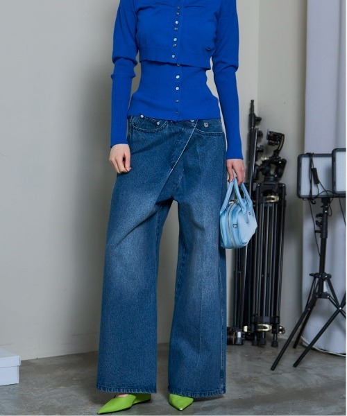 【新品】2way Asymmetry Tuck Denim 2way Asymmetry Tuck Denim