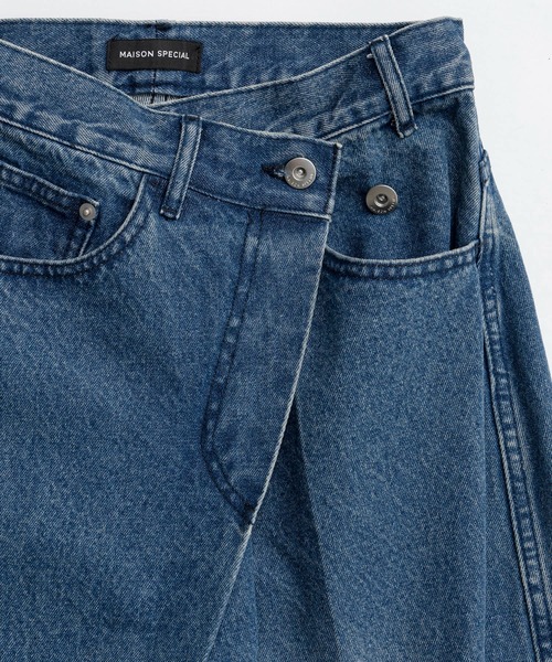 MAISON SPECIAL(メゾンスペシャル)の「2way Asymmetry Tuck Denim/2WAYアシメタックデニム(デニムパンツ・レディース・ブルー/ピンク/ブラック・34/36/38)」の15枚目の写真