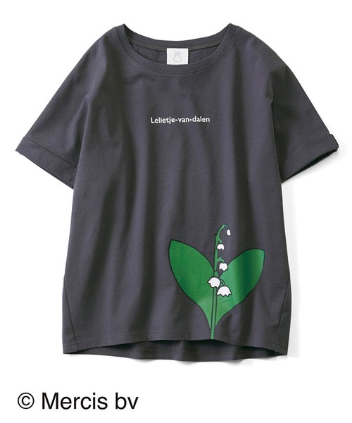 Live in comfort(リブインコンフォート)の「リブ イン コンフォート ディック・ブルーナさんのお花ロゴトップス(Tシャツ/カットソー・レディース・ホワイト/チャコール/ベージュ・S/M/L/LL/3L)」の13枚目の写真