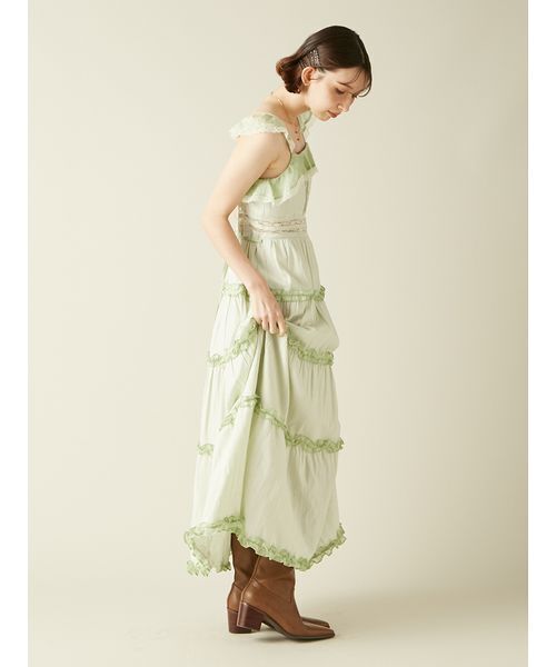 ティアードフリルキャミワンピース（ワンピース）｜LILY BROWN（リリー