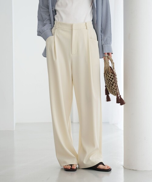 BEAUTY&YOUTH UNITED ARROWS（ビューティーアンドユースユナイテッドアローズ）の「ポリエステルブレンド ツイルバックゴムパンツ（その他パンツ・レディース・モカ/ベージュ/ダークグレー/ブラック/ナチュラル/グレー系/オフホワイト・M/XS/S）」の2枚目の写真