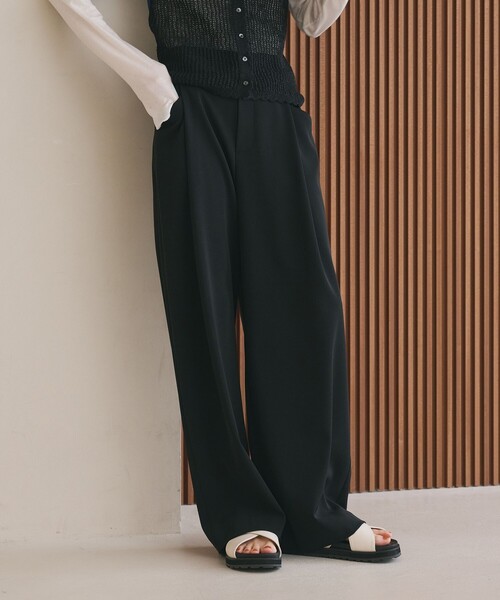 BEAUTY&YOUTH UNITED ARROWS（ビューティーアンドユースユナイテッドアローズ）の「ポリエステルブレンド ツイルバックゴムパンツ（その他パンツ・レディース・モカ/ベージュ/ダークグレー/ブラック/ナチュラル/グレー系/オフホワイト・M/XS/S）」の10枚目の写真