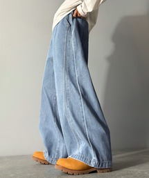 Classical Origin(�N���V�J���I���W��)�̃T�C�hW�J�[�u���C���f�j���p���c�^Side Double Curve Line Denim Pants(�f�j���p���c)