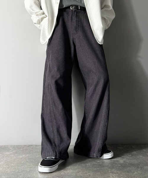 Classical Origin（クラシカルオリジン）の「サイドWカーブラインデニムパンツ／Side Double Curve Line Denim Pants（デニムパンツ・メンズ・その他1/ブラック/ライトブルー・LARGE/MEDIUM/SMALL）」の7枚目の写真