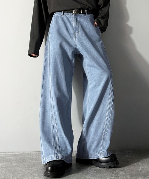 Classical Origin（クラシカルオリジン）の「サイドWカーブラインデニムパンツ／Side Double Curve Line Denim Pants（デニムパンツ・メンズ・その他1/ブラック/ライトブルー・LARGE/MEDIUM/SMALL）」の11枚目の写真