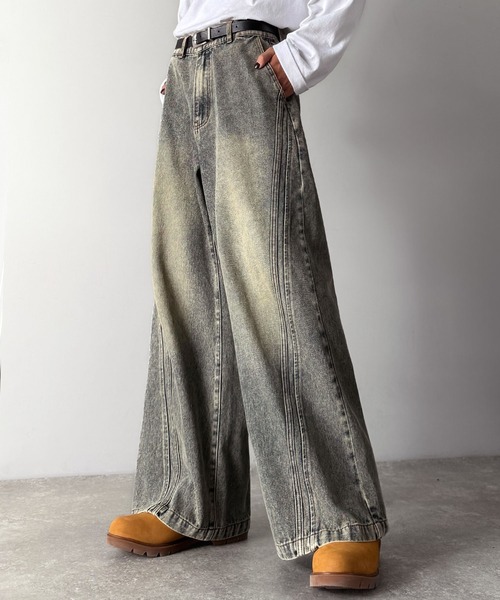 Classical Origin（クラシカルオリジン）の「サイドWカーブラインデニムパンツ／Side Double Curve Line Denim Pants（デニムパンツ・メンズ・その他1/ブラック/ライトブルー・LARGE/MEDIUM/SMALL）」の12枚目の写真