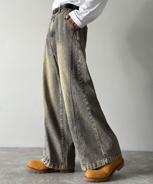Classical Origin（クラシカルオリジン）の「サイドWカーブラインデニムパンツ／Side Double Curve Line Denim Pants（デニムパンツ・メンズ・その他1/ブラック/ライトブルー・LARGE/MEDIUM/SMALL）」の14枚目の写真
