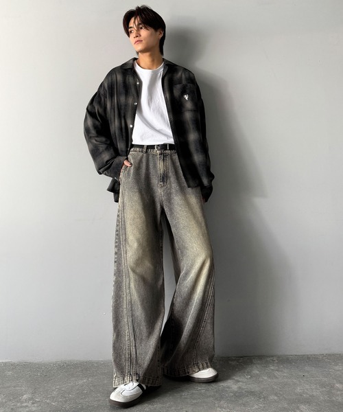 Classical Origin（クラシカルオリジン）の「サイドWカーブラインデニムパンツ／Side Double Curve Line Denim Pants（デニムパンツ・メンズ・その他1/ブラック/ライトブルー・LARGE/MEDIUM/SMALL）」の15枚目の写真