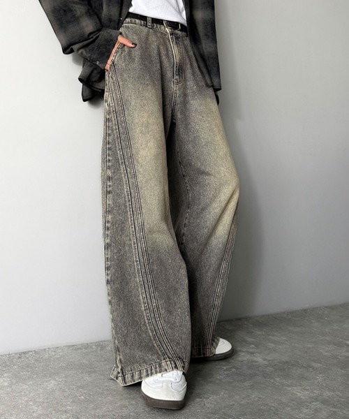Classical Origin（クラシカルオリジン）の「サイドWカーブラインデニムパンツ／Side Double Curve Line Denim Pants（デニムパンツ・メンズ・その他1/ブラック/ライトブルー・LARGE/MEDIUM/SMALL）」の17枚目の写真