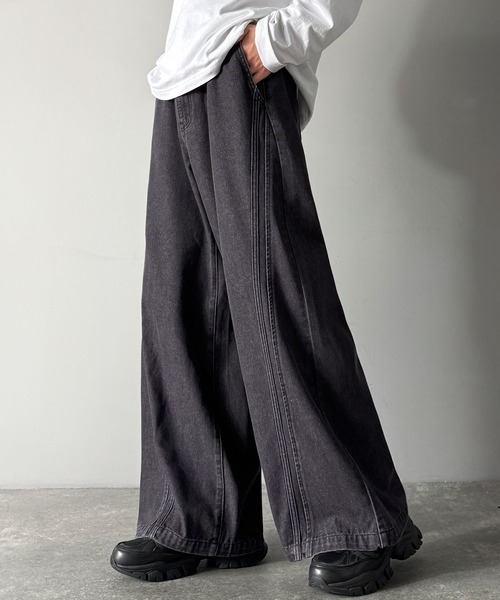 Classical Origin（クラシカルオリジン）の「サイドWカーブラインデニムパンツ／Side Double Curve Line Denim Pants（デニムパンツ・メンズ・その他1/ブラック/ライトブルー・LARGE/MEDIUM/SMALL）」の21枚目の写真