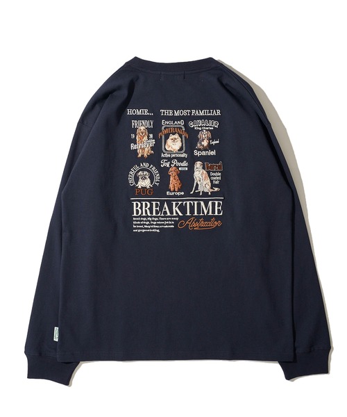 POWER TO THE PEOPLE】マルチドッグ刺繍ロングスリーブTシャツ（T