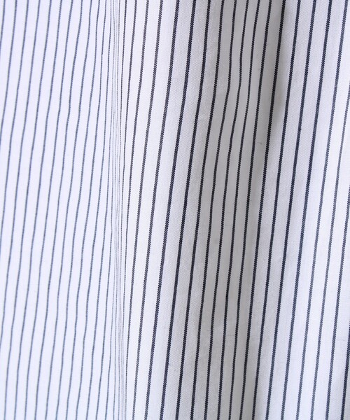 GLOSTER（グロスター）の「【裾ステッチで差がつく】ストライプオーバーシャツ（シャツ/ブラウス・メンズ・ブルー系その他/ホワイト系その他/ホワイト×ブラック・S/M/L）」の18枚目の写真