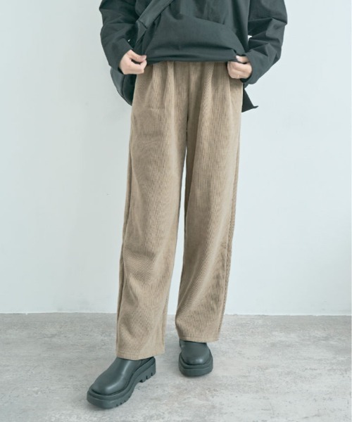 kirakiraShop（キラキラショップ）の「裏起毛 コーデュロイ フロント スリット パンツ（その他パンツ・レディース・チャコール/ブラウン/ブラック/ベージュ・XL/M/S/L）」の20枚目の写真