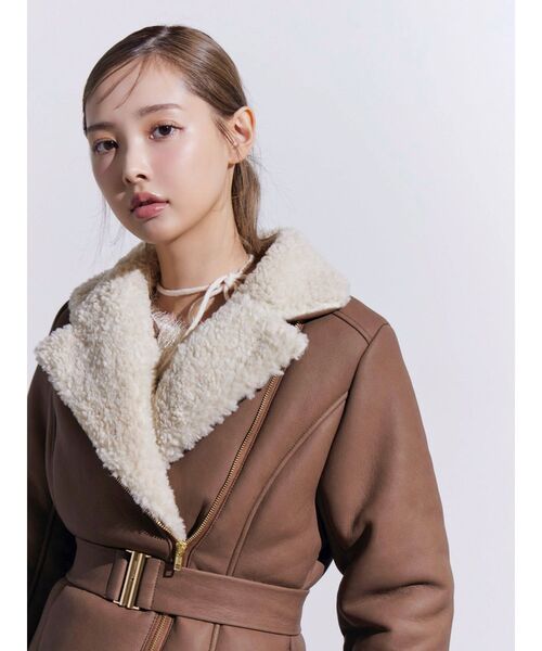 EATME（イートミー）の「フェイクムートンレディコート（ムートンコート・レディース・ダークブラウン/ベージュ/チョコ・FREE）」の17枚目の写真