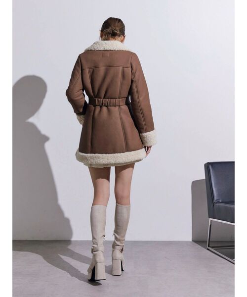 EATME（イートミー）の「フェイクムートンレディコート（ムートンコート・レディース・ダークブラウン/ベージュ/チョコ・FREE）」の19枚目の写真