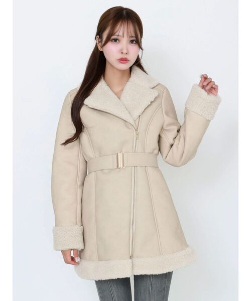 EATME（イートミー）の「フェイクムートンレディコート（ムートンコート・レディース・ダークブラウン/ベージュ/チョコ・FREE）」の20枚目の写真
