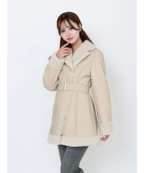 EATME（イートミー）の「フェイクムートンレディコート（ムートンコート・レディース・ダークブラウン/ベージュ/チョコ・FREE）」の21枚目の写真