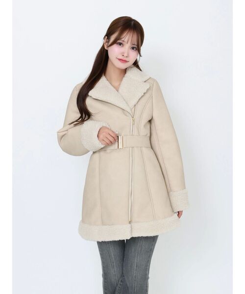 EATME（イートミー）の「フェイクムートンレディコート（ムートンコート・レディース・ダークブラウン/ベージュ/チョコ・FREE）」の22枚目の写真