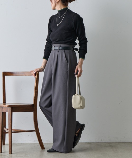 COLONY 2139（コロニートゥーワンスリーナイン）の「PBT配色ラインハイネックプルオーバー（ニット/セーター・レディース・ブラック/グレー系その他/オフホワイト/グレー・FREE）」の16枚目の写真