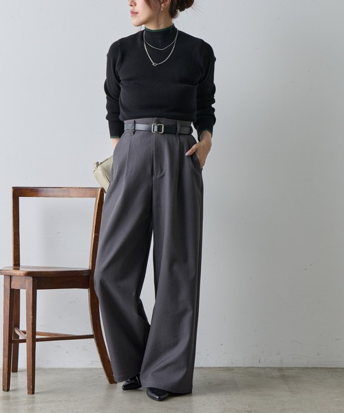 COLONY 2139（コロニートゥーワンスリーナイン）の「PBT配色ラインハイネックプルオーバー（ニット/セーター・レディース・ブラック/グレー系その他/オフホワイト/グレー・FREE）」の15枚目の写真