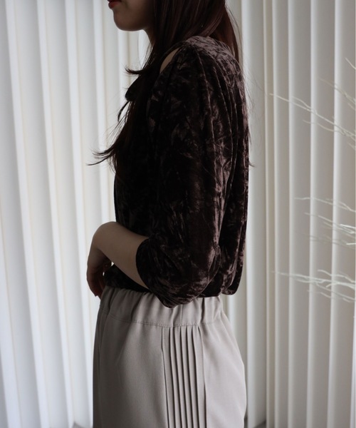 model：164cm. 着用サイズ：FREE. 袖丈：五分袖