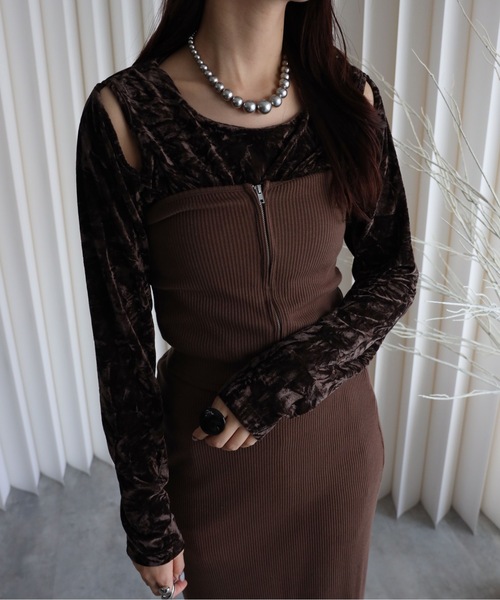 model：164cm. 着用サイズ：FREE. 袖丈：長袖