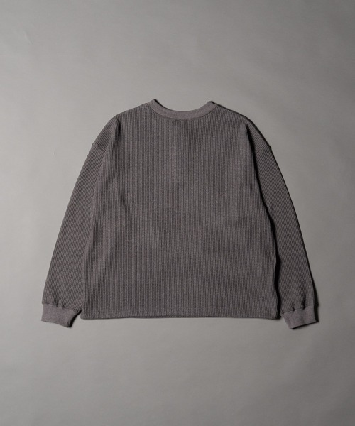 トップス Striped Waffle Henry Neck Pullover トップス Striped Waffle Henry Neck Pullover Cotton Quarter