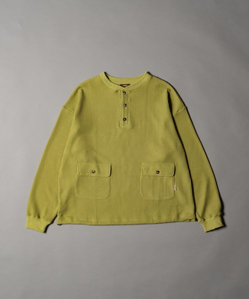 CIVVY.(シヴィ―)の「Henry Waffle Top - ヘンリーワッフルトップス -(Tシャツ/カットソー・メンズ・グリーン/チャコールグレー・LARGE/MEDIUM)」の9枚目の写真