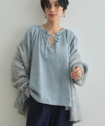 CROSS FUNCTION | 《撥水》FRESH DENIM デニムカフタンボリュームスリーブブラウス【CROSS FUNCTION/クロスファンクション】(シャツ/ブラウス)