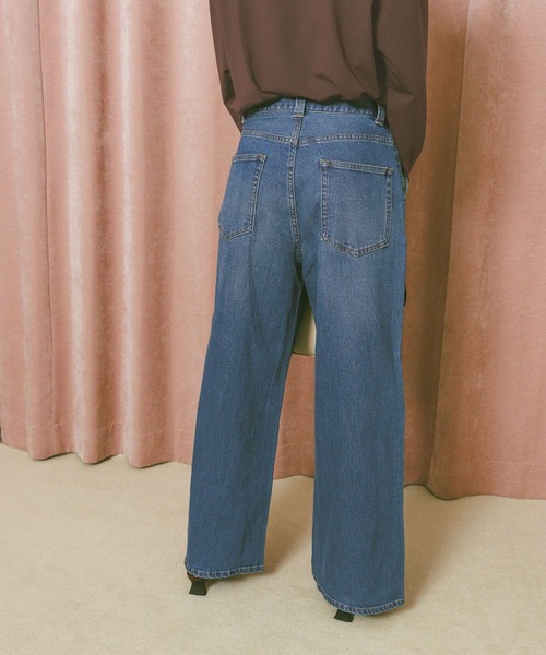 BAYFLOW（ベイフロー）の「【低身長サイズあり】ドロストイージーデニムパンツ / ストレッチデニム（デニムパンツ・レディース・サックスブルー/インディゴブルー・MEDIUM/SMALL/X-SMALL）」の5枚目の写真