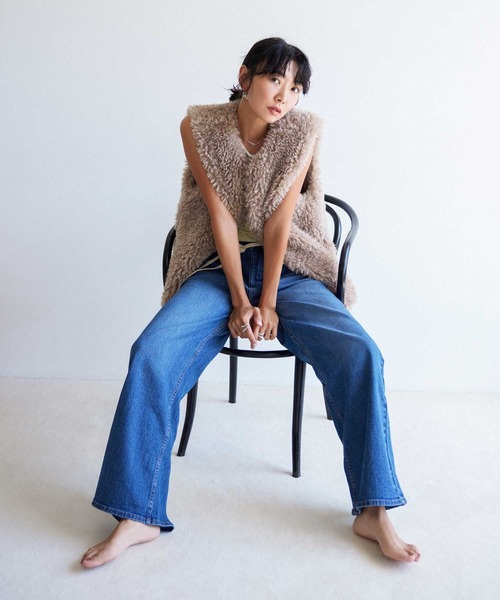 BAYFLOW（ベイフロー）の「【低身長サイズあり】ドロストイージーデニムパンツ / ストレッチデニム（デニムパンツ・レディース・サックスブルー/インディゴブルー・MEDIUM/SMALL/X-SMALL）」の10枚目の写真