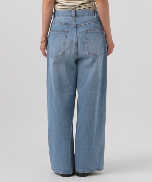 BAYFLOW（ベイフロー）の「【低身長サイズあり】ドロストイージーデニムパンツ / ストレッチデニム（デニムパンツ・レディース・サックスブルー/インディゴブルー・MEDIUM/SMALL/X-SMALL）」の19枚目の写真