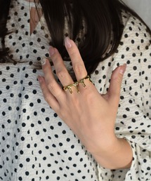 BROTHERHOOD（ブラザーフッド）の「【earyear】Crown Drape Double Finger Ring（リング）」
