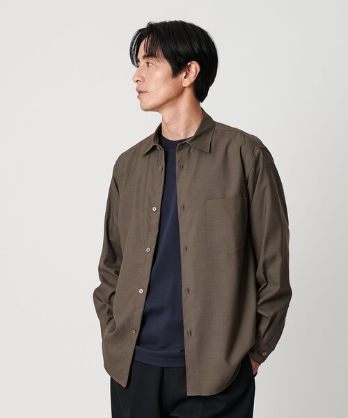 BEAUTY&YOUTH UNITED ARROWS（ビューティーアンドユースユナイテッドアローズ）の「尾州 TW レギュラー シャツ FORM TAPERD型  ウォッシャブル MADE IN JAPAN（シャツ/ブラウス・メンズ・ダークグレー/オリーブ・M/S/L/XL）」の2枚目の写真