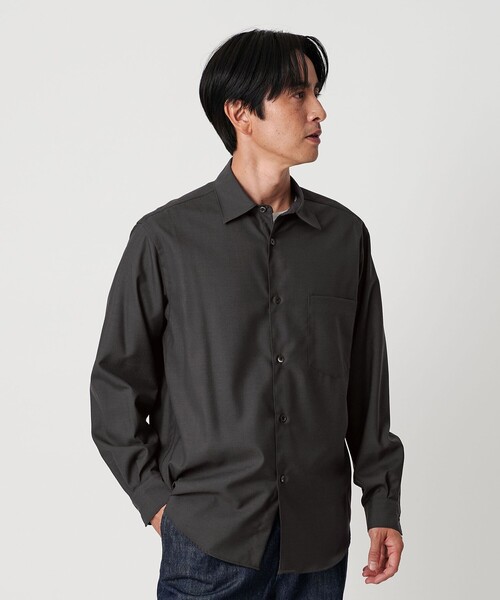 【新品未使用】ユナイテッドアローズ　シアーシャツ　ブラック シアー シャツ -ウォッシャブル-（シャツ/ブラウス）｜UNITED