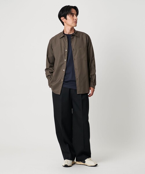 BEAUTY&YOUTH UNITED ARROWS（ビューティーアンドユースユナイテッドアローズ）の「尾州 TW レギュラー シャツ FORM TAPERD型  ウォッシャブル MADE IN JAPAN（シャツ/ブラウス・メンズ・ダークグレー/オリーブ・M/S/L/XL）」の3枚目の写真